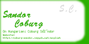 sandor coburg business card